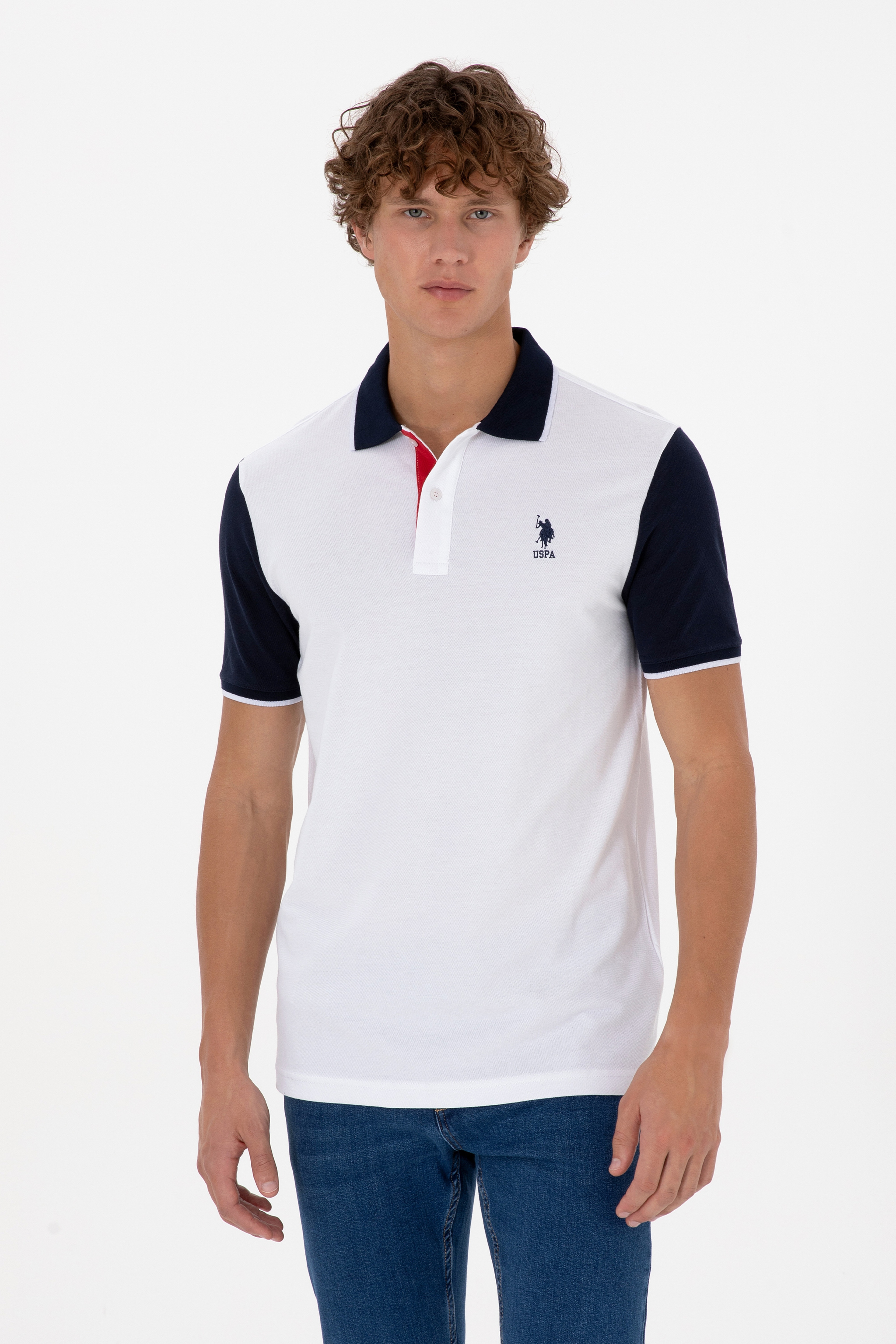 Erkek Beyaz Regular Fit Polo Yaka Tişört