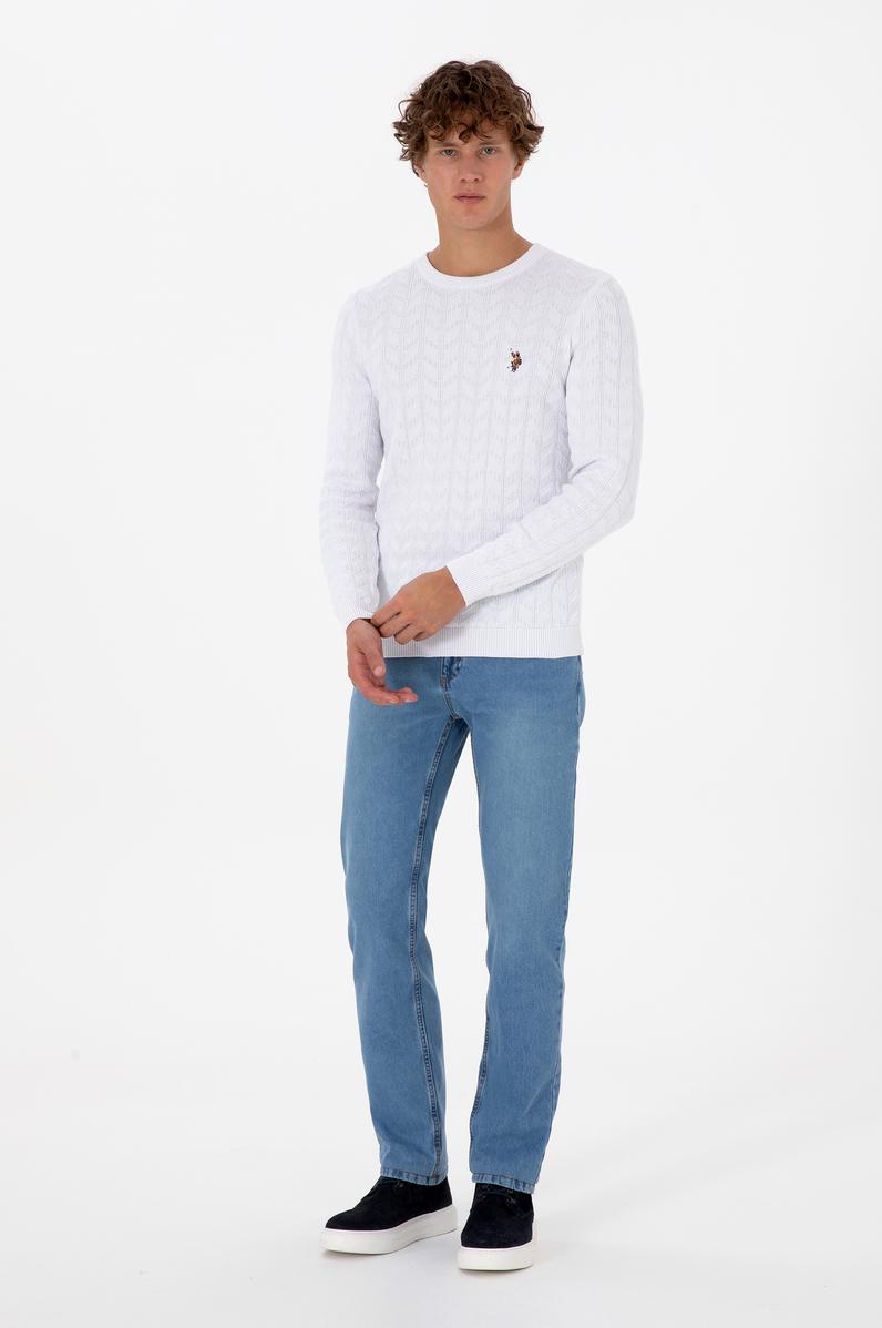 Erkek Açık Mavi Straight Fit Jean Pantolon