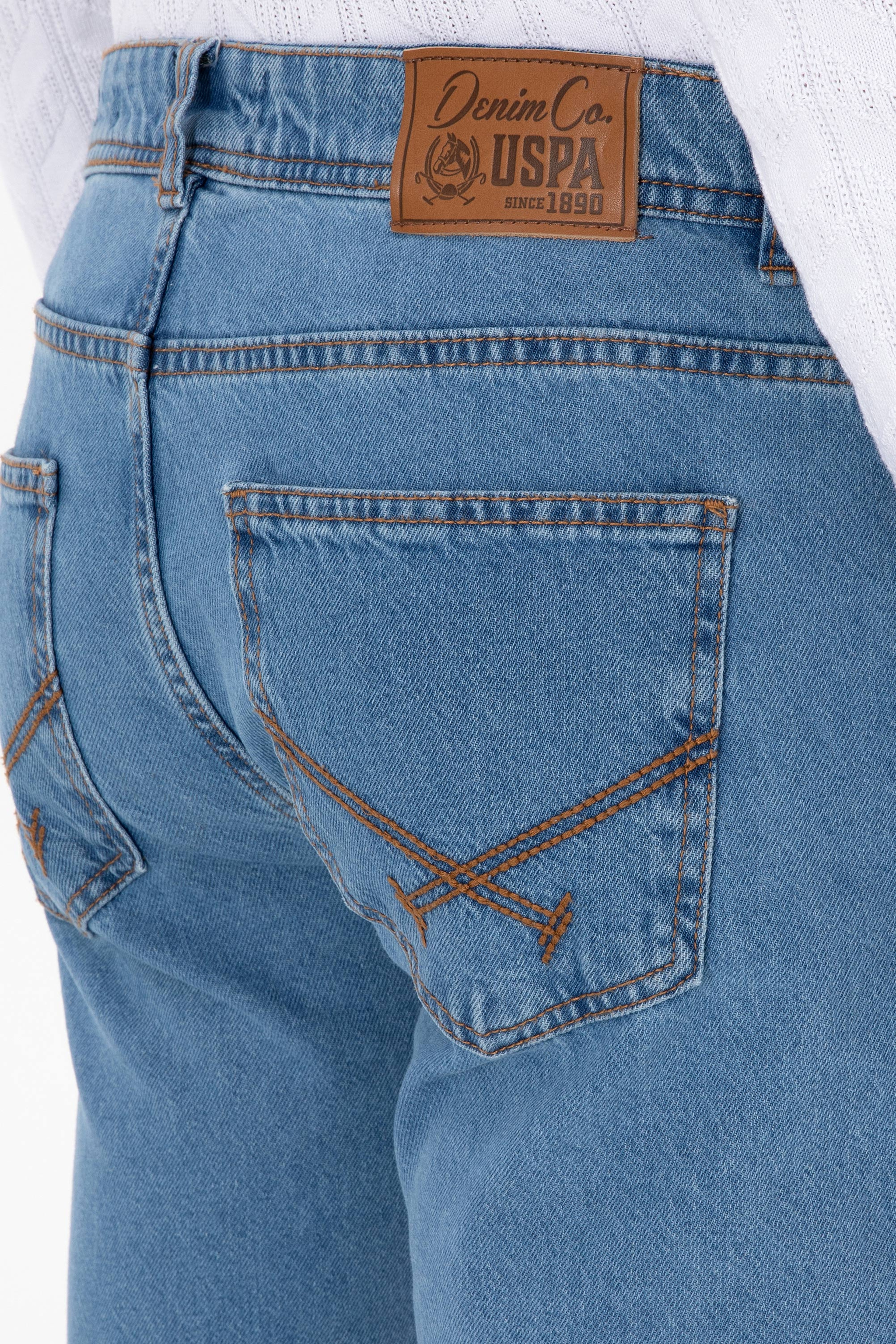 Erkek Açık Mavi Straight Fit Jean Pantolon - Image 6