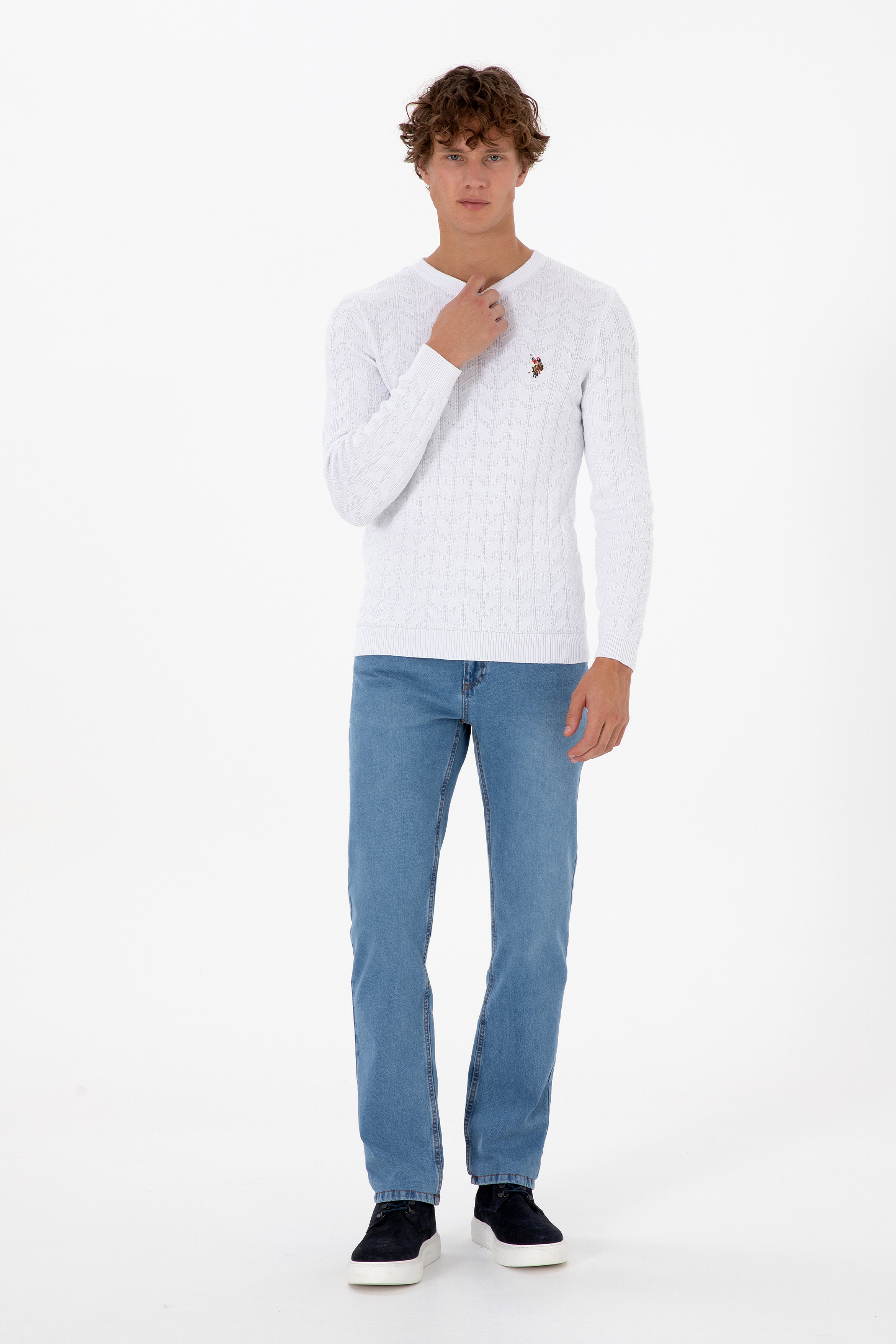 Erkek Açık Mavi Straight Fit Jean Pantolon - Image 3
