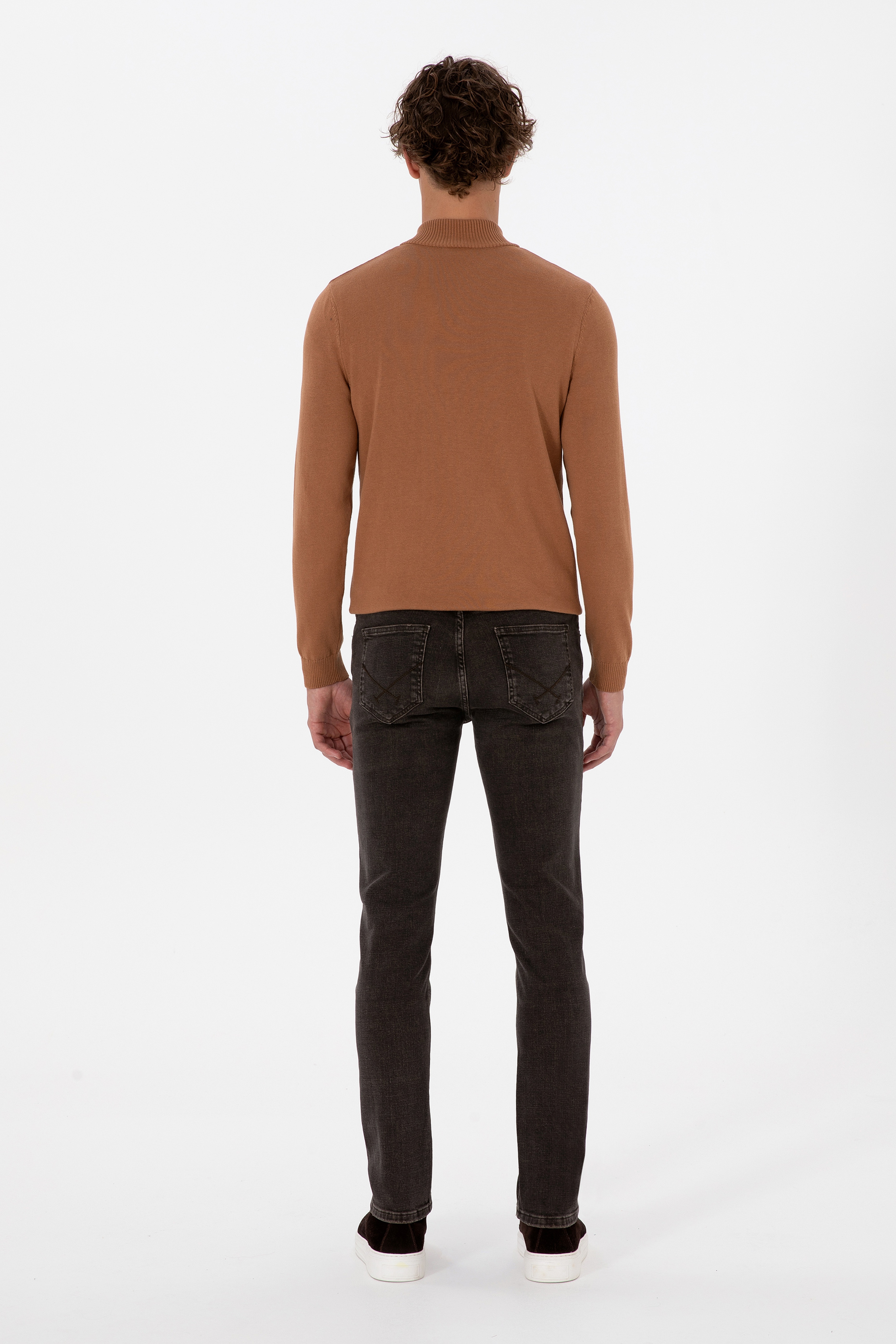 Erkek Kahverengi Slim Fit Jean Pantolon