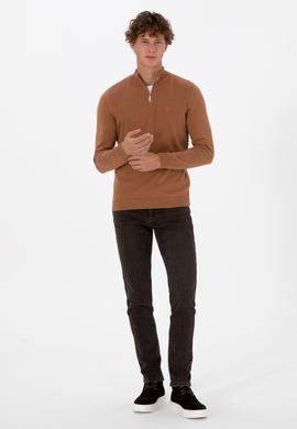 Erkek Kahverengi Slim Fit Jean Pantolon - 50308299121