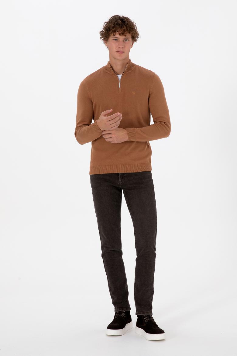 Erkek Kahverengi Slim Fit Jean Pantolon