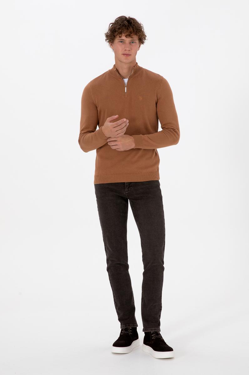 Erkek Kahverengi Slim Fit Jean Pantolon