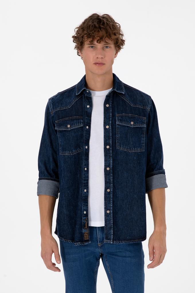 Erkek Mavi Jean Gömlek