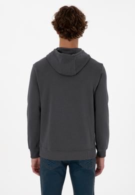 Erkek Regular Fit Kapüşonlu Grı Basic Sweatshirt - 50313720047