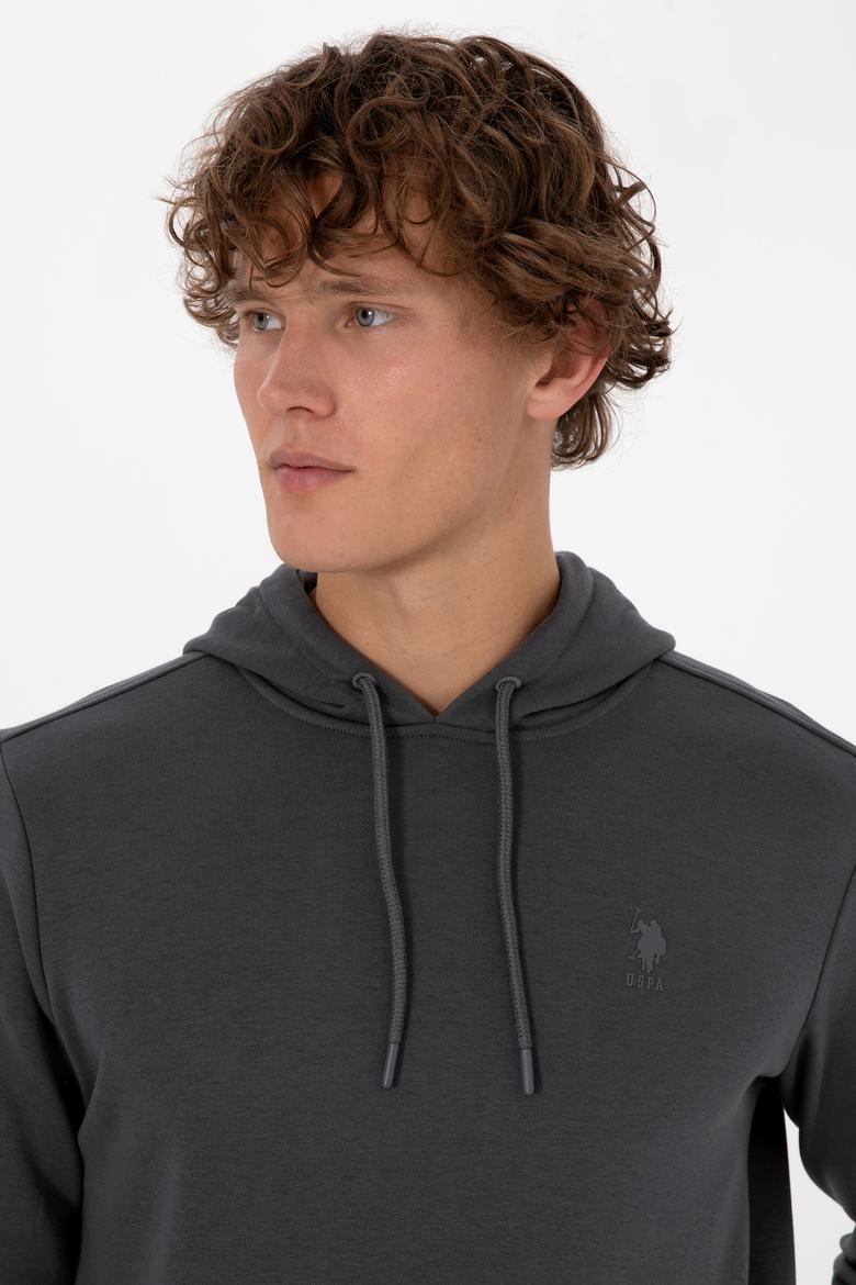 Erkek Regular Fit Kapüşonlu Grı Basic Sweatshirt - 50313720047