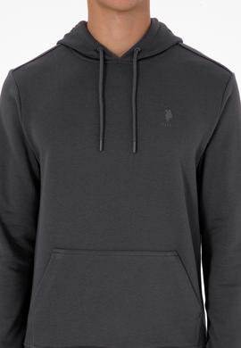 Erkek Regular Fit Kapüşonlu Grı Basic Sweatshirt - 50313720047