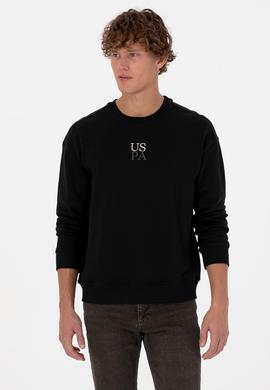 Erkek Bisiklet Yaka Comfort Fit Siyah Basic Sweatshirt - 50313760001