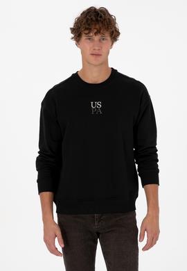 Erkek Bisiklet Yaka Comfort Fit Siyah Basic Sweatshirt - 50313760001