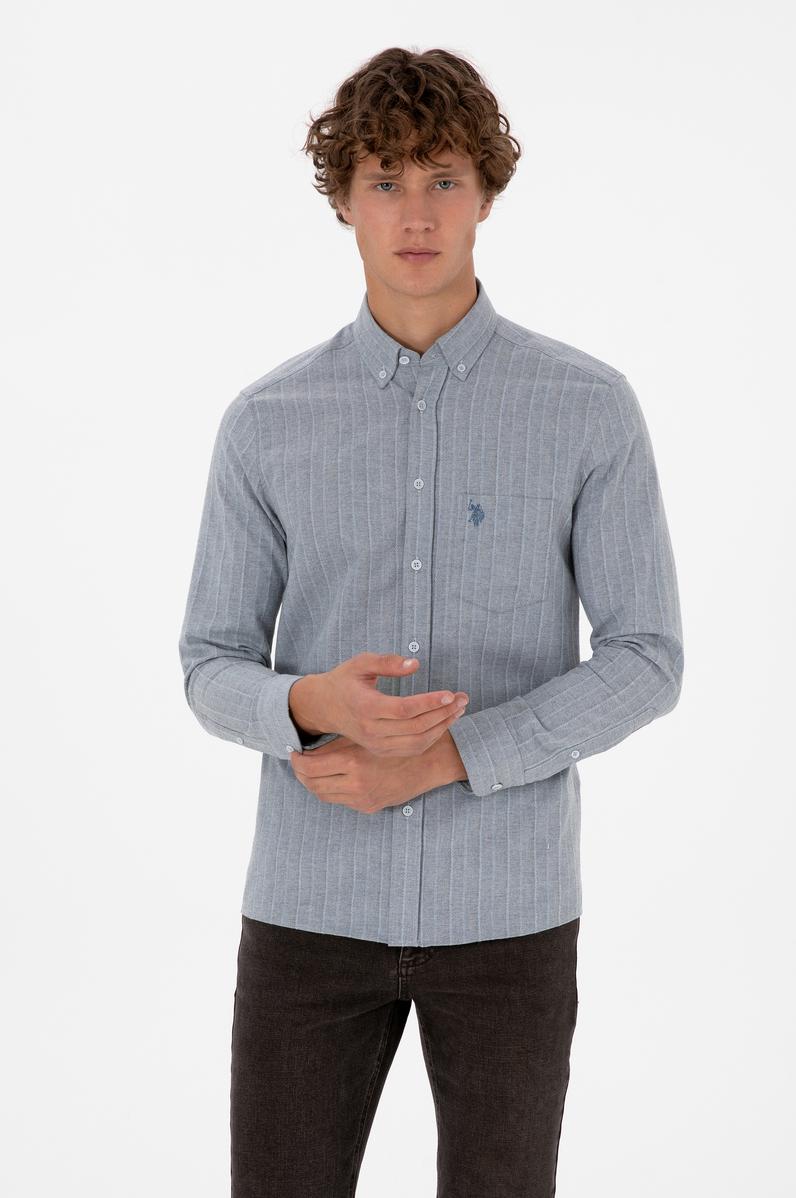 Erkek Açık Mavi Uzun Kollu Gömlek