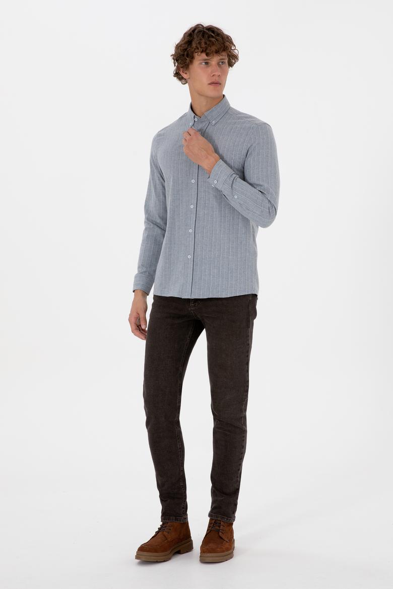 Erkek Açık Mavi Uzun Kollu Gömlek - 50308586005