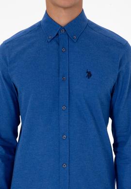 Erkek Mavi Uzun Kollu Basic Gömlek - 50316721080