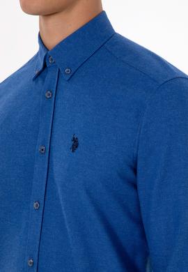 Erkek Mavi Uzun Kollu Basic Gömlek - 50316721080