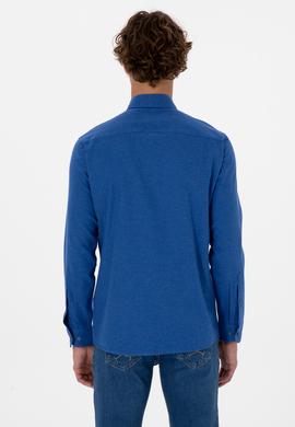 Erkek Mavi Uzun Kollu Basic Gömlek - 50316721080