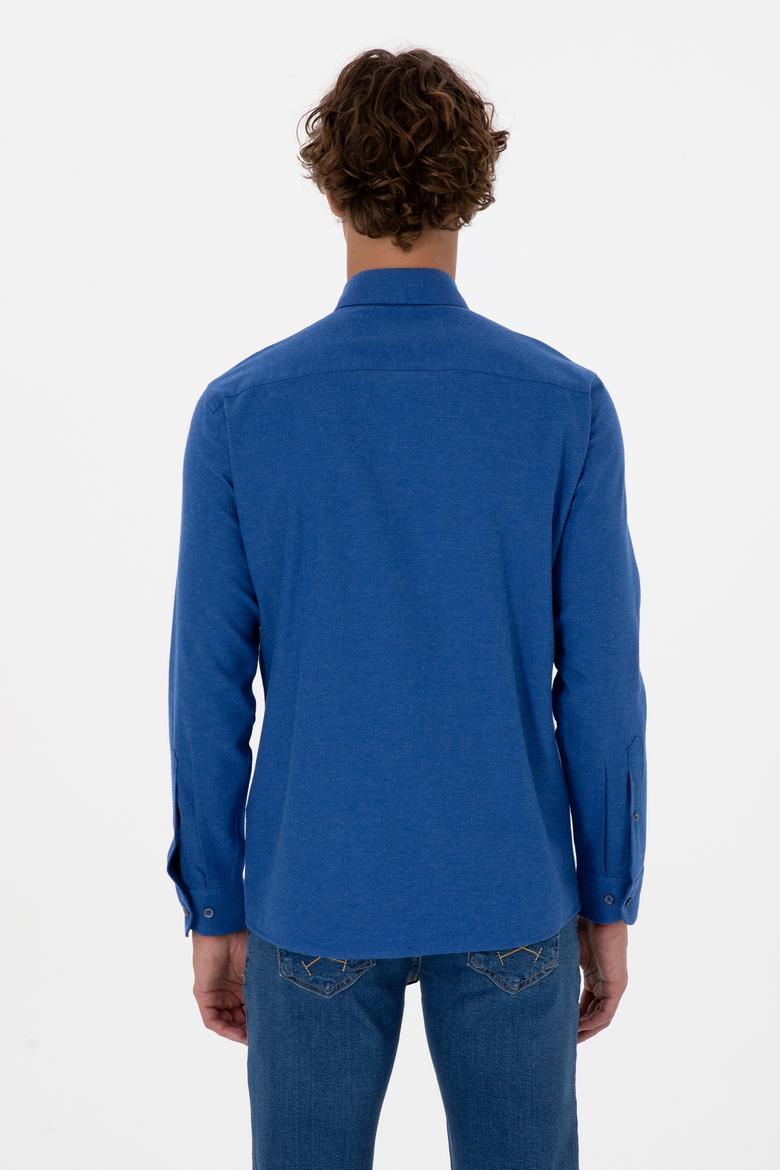 Erkek Mavi Uzun Kollu Basic Gömlek - 50316721080