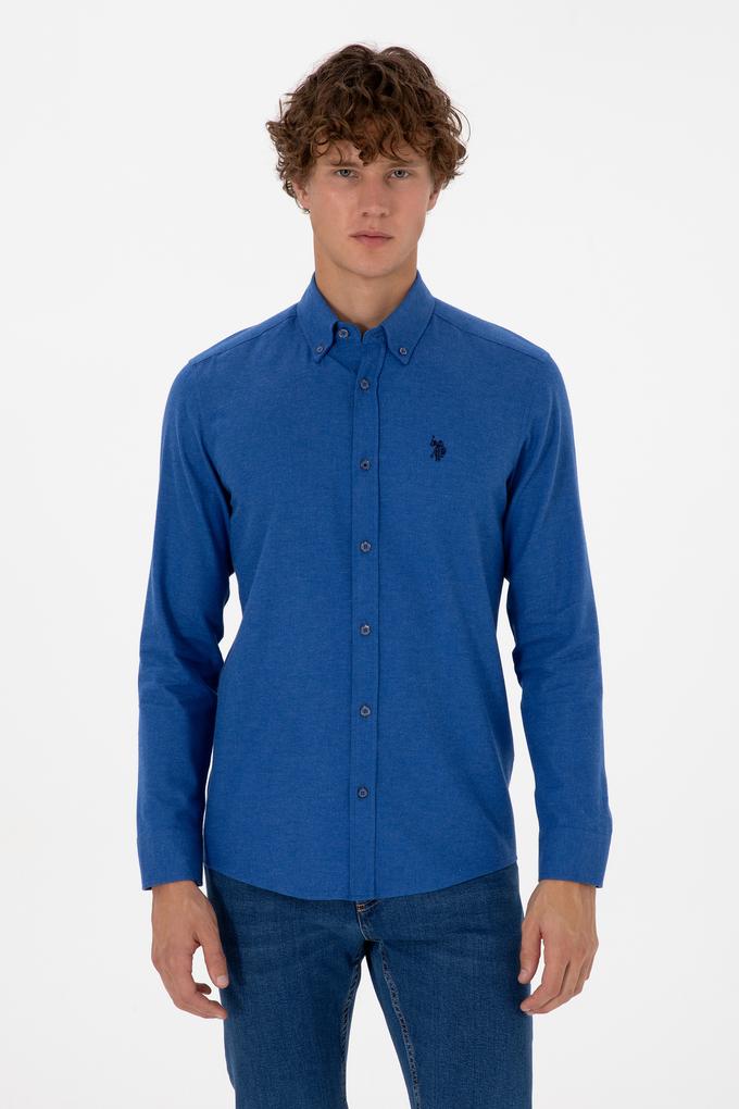 Erkek Mavi Uzun Kollu Basic Gömlek