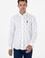 Erkek Beyaz Uzun Kollu Desenli Gömlek