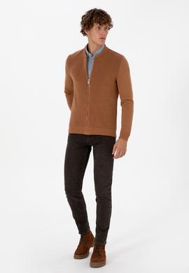 Erkek Camel Basic Triko Hırka - 50313721037