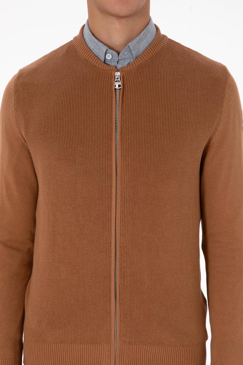 Erkek Camel Basic Triko Hırka - 50313721037