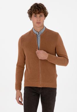 Erkek Camel Basic Triko Hırka - 50313721037