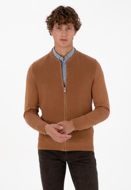 Erkek Camel Basic Triko Hırka - 50313721037