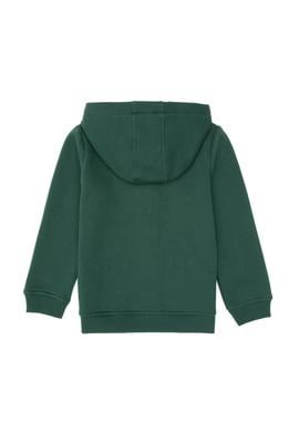 Erkek Çocuk Koyu Yeşil Örme Fermuarlı Kapüşonlu Hırka - 50313852132