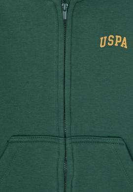 Erkek Çocuk Koyu Yeşil Örme Fermuarlı Kapüşonlu Hırka - 50313852132