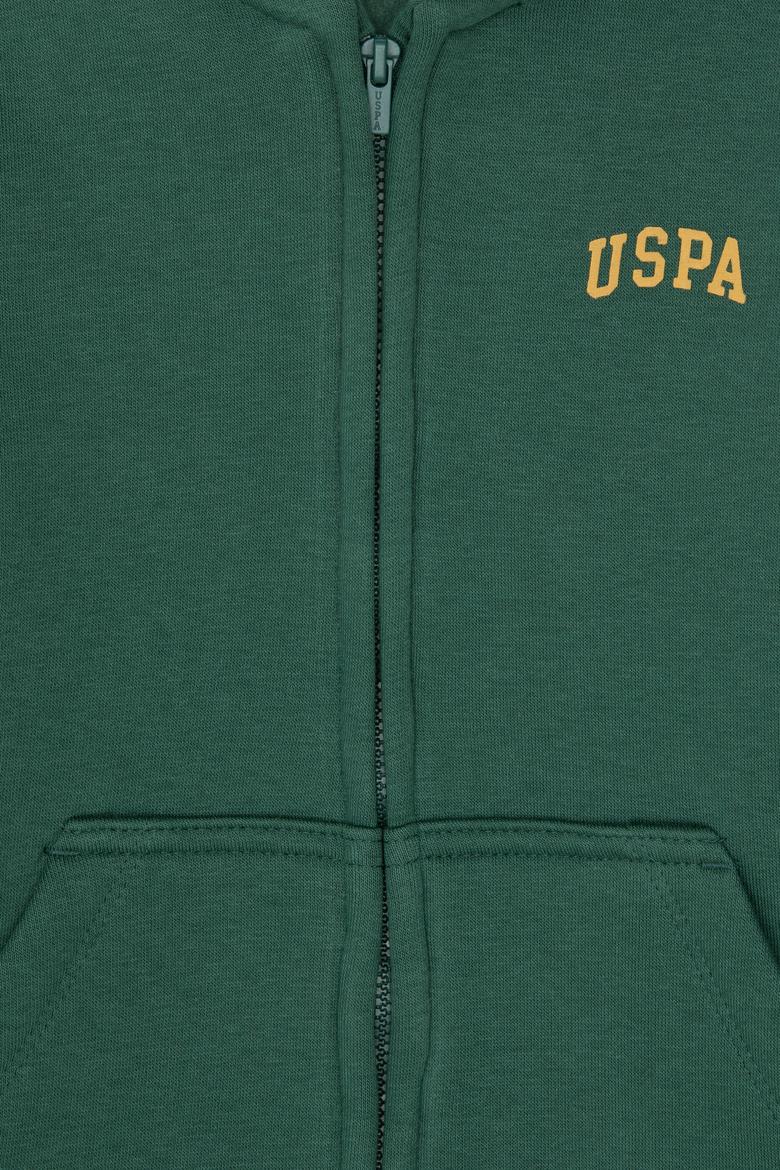 Erkek Çocuk Koyu Yeşil Örme Fermuarlı Kapüşonlu Hırka - 50313852132