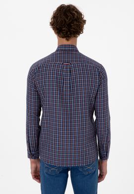 Erkek Bakır Ekoseli Uzun Kollu Lacivert Gömlek - 50316631001
