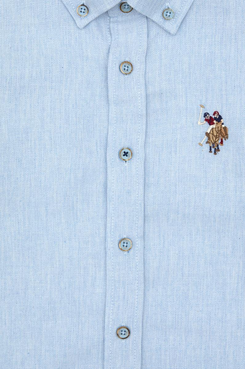 Erkek Çocuk Açık Mavi Uzun Kollu Basic Gömlek