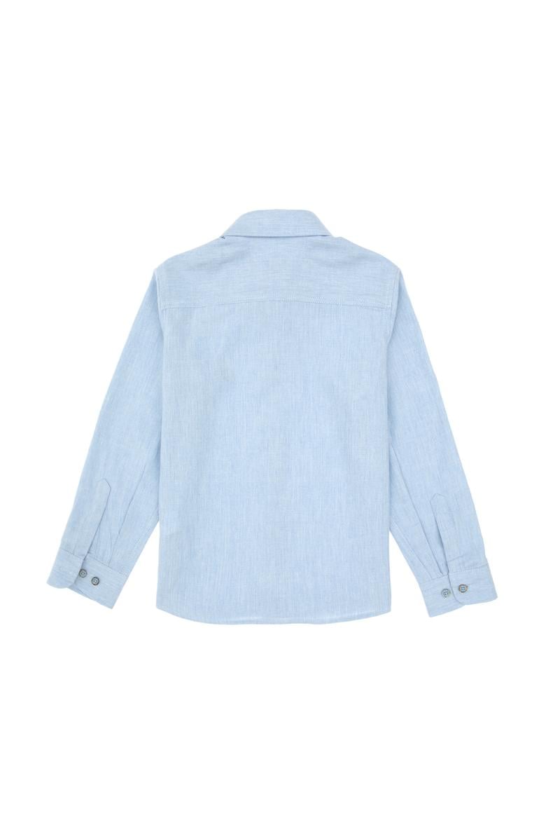 Erkek Çocuk Açık Mavi Uzun Kollu Basic Gömlek - 50307690023