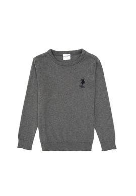 Erkek Çocuk Gri Melanj Basic Kazak - 50307845050