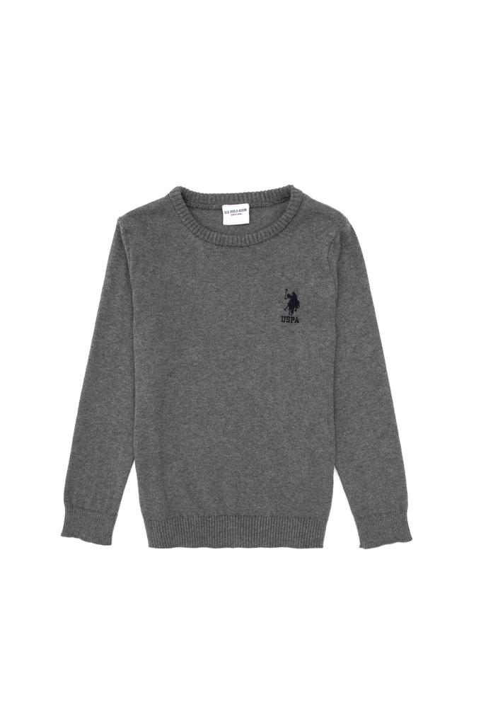 Erkek Çocuk Gri Melanj Basic Kazak