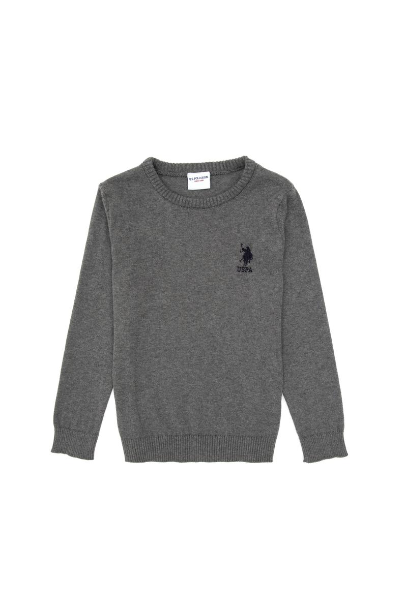 Erkek Çocuk Gri Melanj Basic Kazak