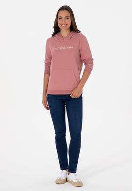 Kadın Gül Kurusu Kapüşonlu Sweatshırt - 50313559029