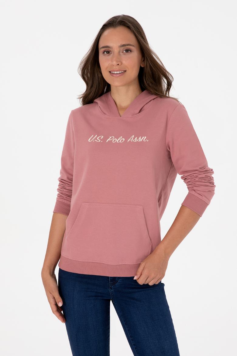 Kadın Gül Kurusu Kapüşonlu Sweatshırt - 50313559029