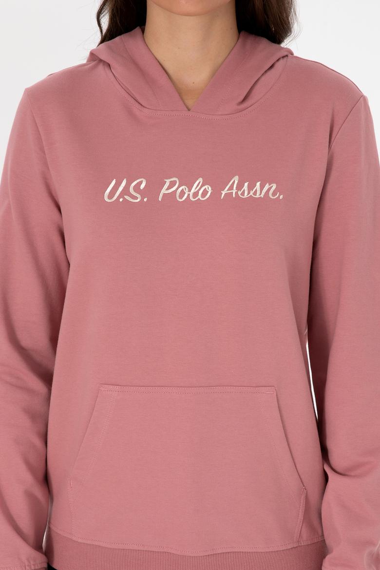 Kadın Gül Kurusu Kapüşonlu Sweatshırt - 50313559029