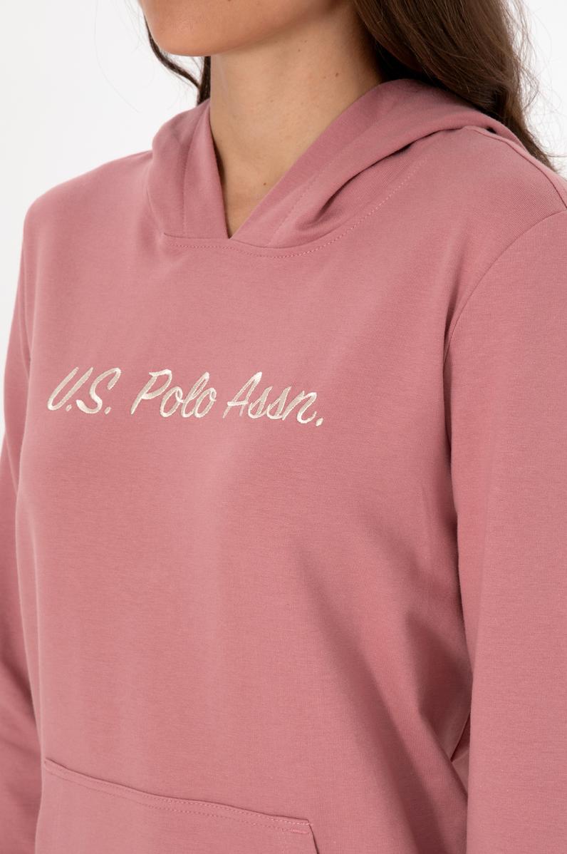 Kadın Gül Kurusu Kapüşonlu Sweatshırt