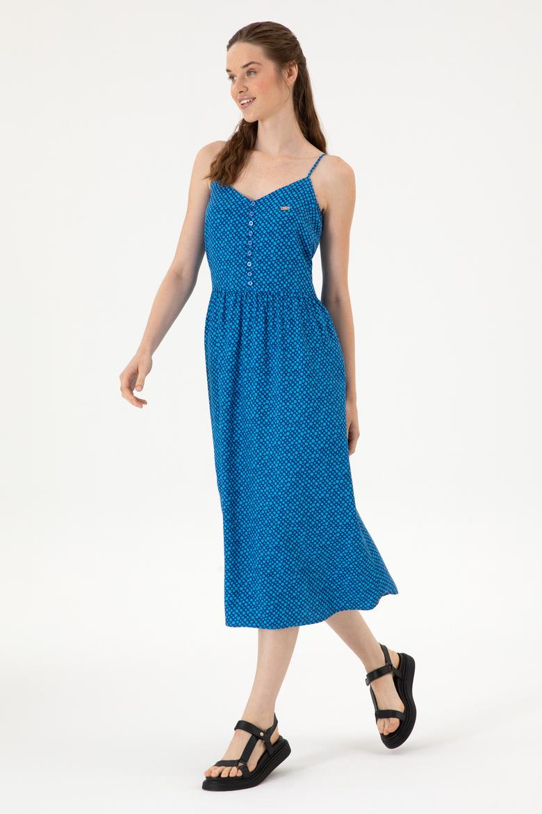 Kadın Lacivert Dokuma Elbise - 50306641012