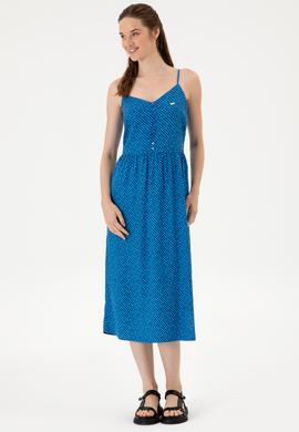 Kadın Lacivert Dokuma Elbise - 50306641012