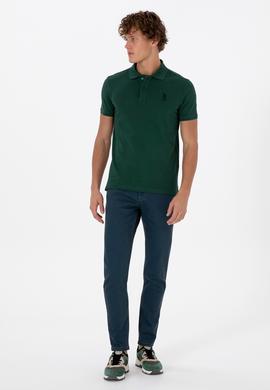 Erkek Koyu Yeşil Basic Tişört - 50307753039