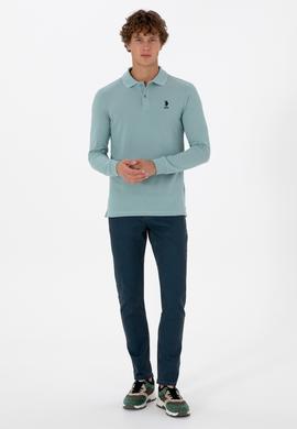 Erkek Regular Fit Polo Yaka Mint Basic Sweatshirt - 50307757237