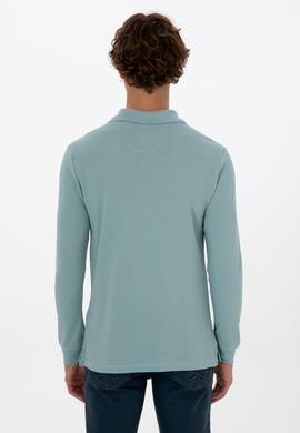 Erkek Regular Fit Polo Yaka Mint Basic Sweatshirt - 50307757237