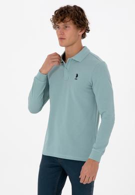 Erkek Regular Fit Polo Yaka Mint Basic Sweatshirt - 50307757237