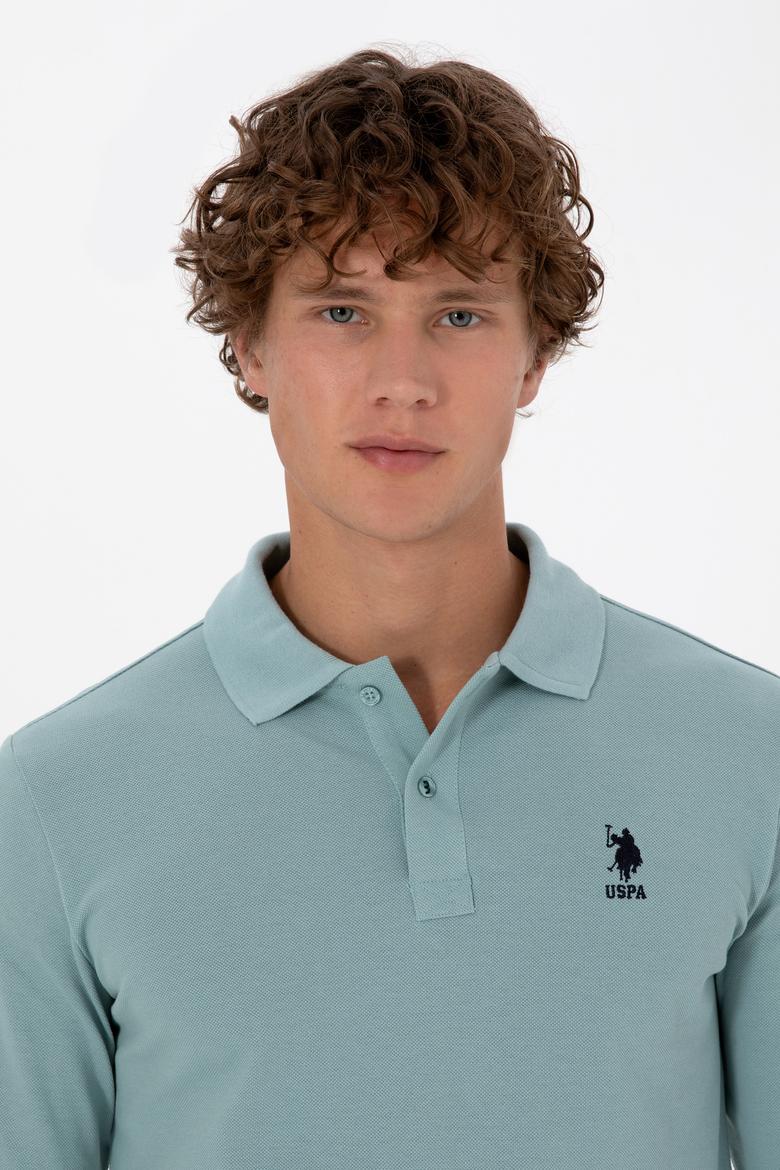 Erkek Regular Fit Polo Yaka Mint Basic Sweatshirt - 50307757237