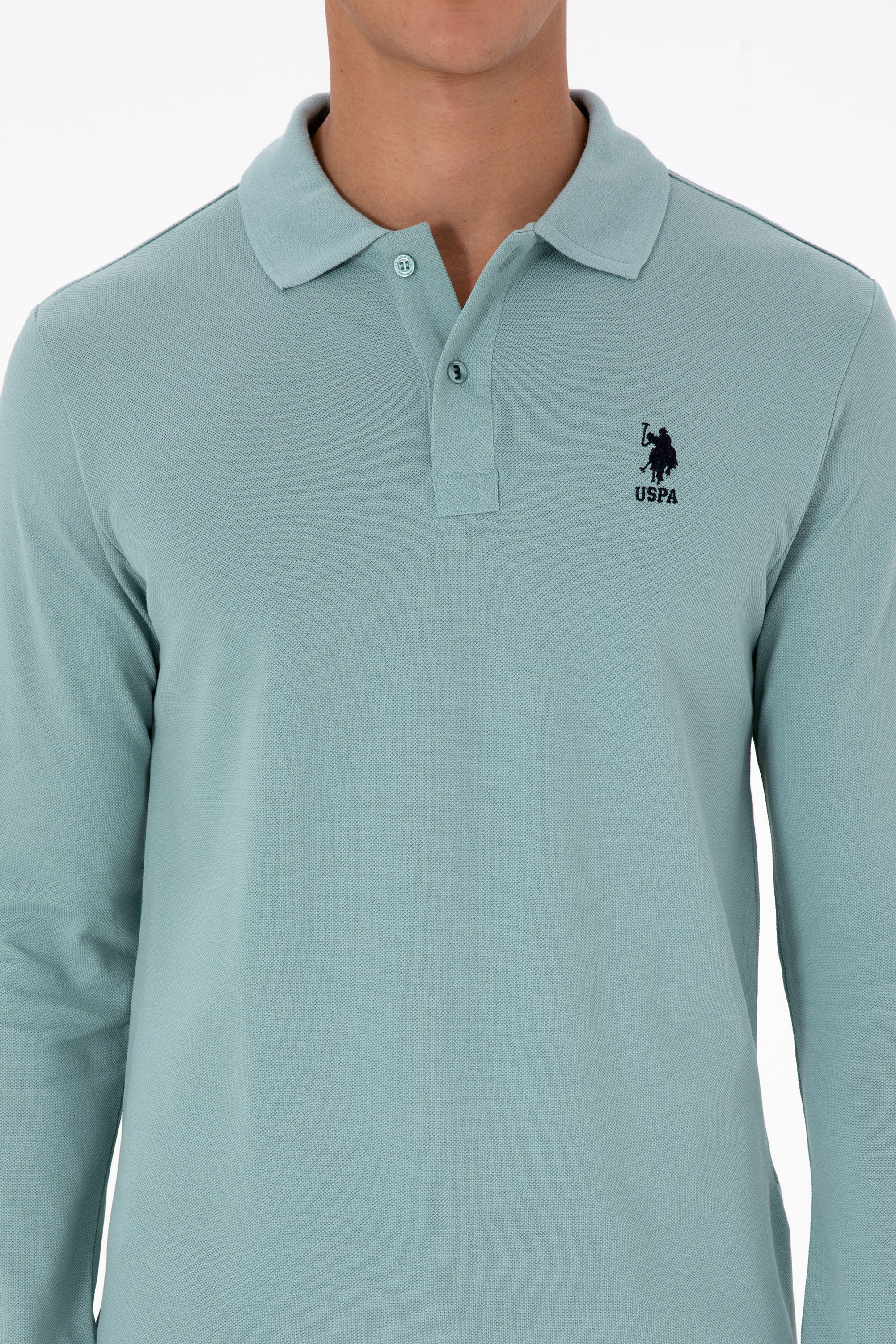 Erkek Regular Fit Polo Yaka Mint Basic Sweatshirt - Image 6