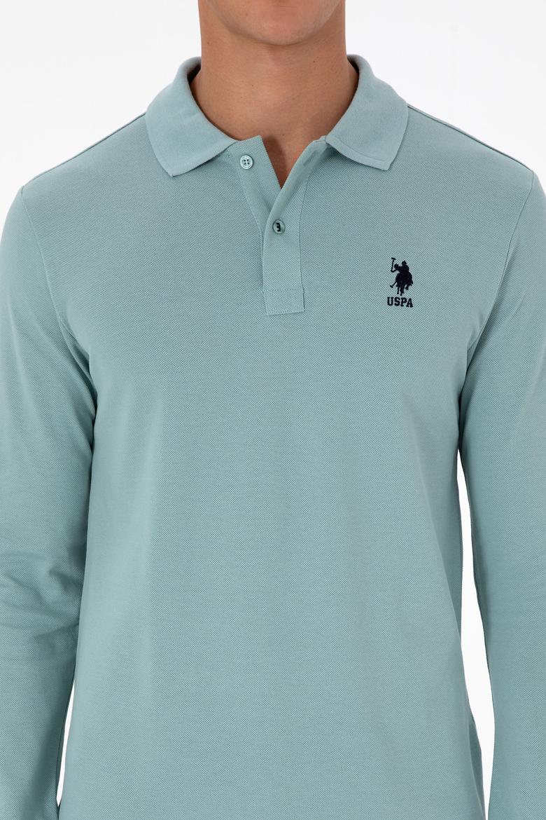 Erkek Regular Fit Polo Yaka Mint Basic Sweatshirt - 50307757237