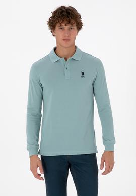 Erkek Regular Fit Polo Yaka Mint Basic Sweatshirt - 50307757237