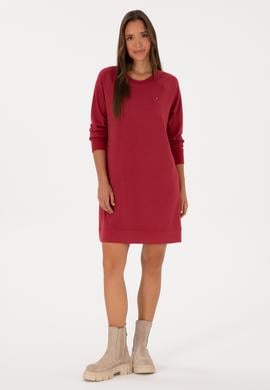 Kadın Koyu Frambuaz Modal Karışımlı Mini Boy Bisiklet Yaka Örme Elbise - 50313438021